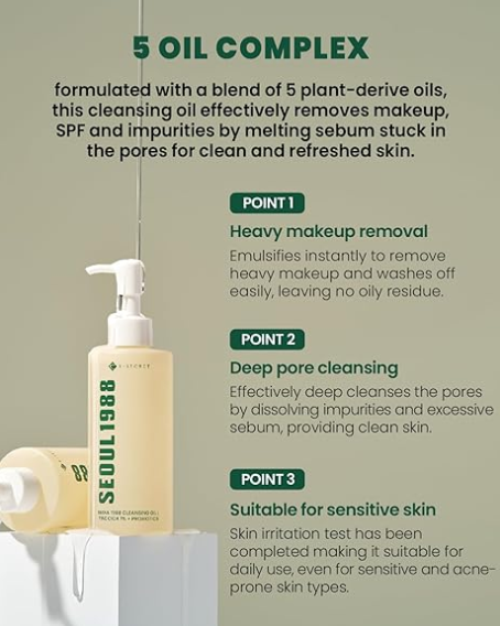 K-SECRET SEOUL 1988 Cleansing Oil : Pine Cica 1% + Probiotics 200ml