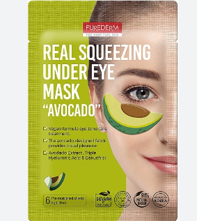 PUREDERM Real Squeezing Under Eye Mask AVOCADO 6τμχ