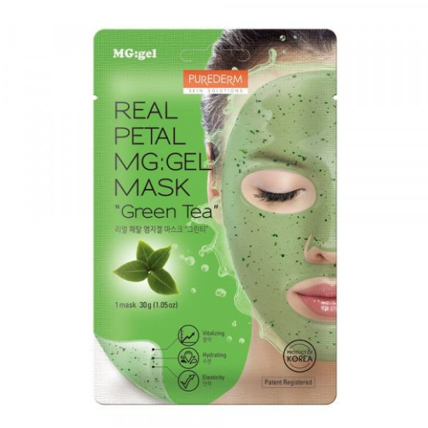 PUREDERM Real Petal MG:gel Mask “GREEN TEA” 30g
