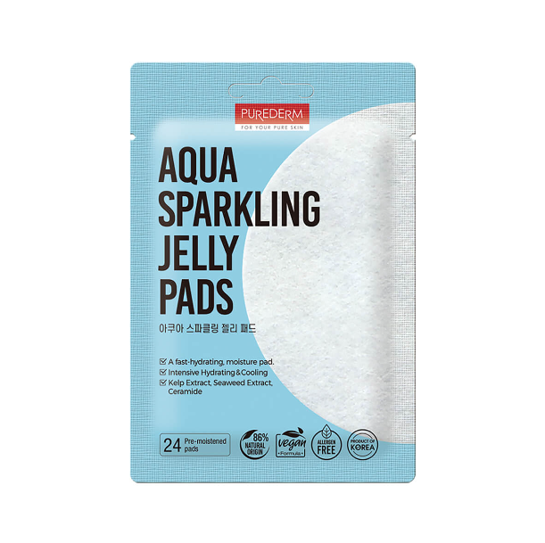 PUREDERM Aqua Sparkling Jelly Pad, 24 τεμ.