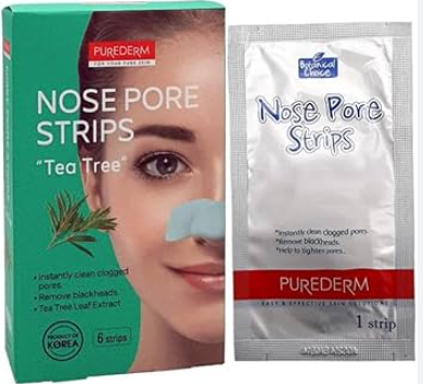 PUREDERM Nose Pore Tea Tree Strips 6τμχ