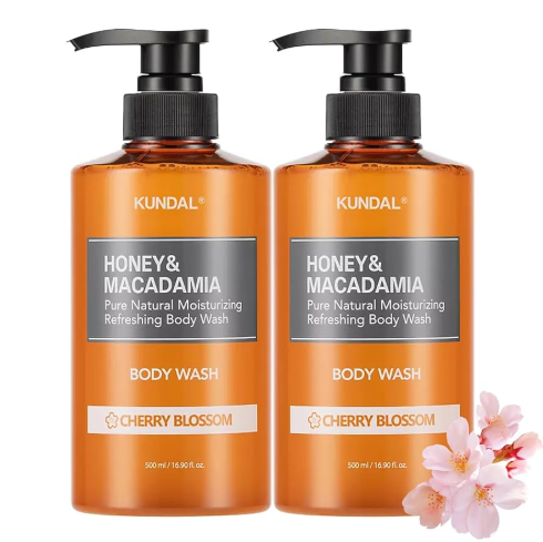 Kundal Honey & Macadamia Pure Body Wash - Cherry Blossom 500ml
