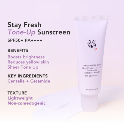Beauty Of Joseon Stay Fresh Tone-up Sunscreen Purple SPF50+ Pa++++