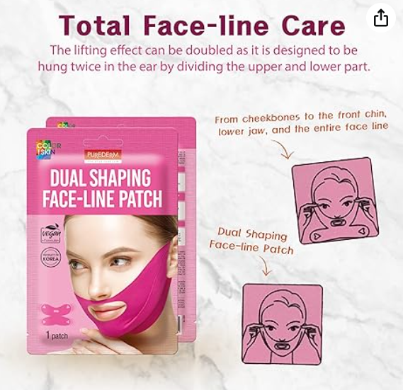 Purederm - Dual Shaping Face-line Patch, 1pc
