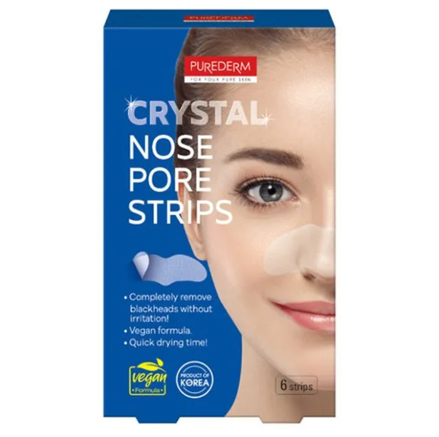 PUREDERM Crystal Nose Pore Strips 6τμχ