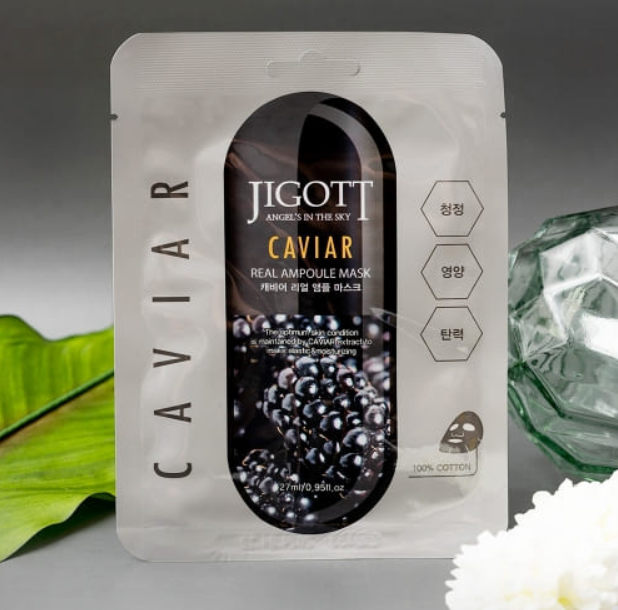 Jigott Caviar Real Ampoule Sheet Mask 27ml