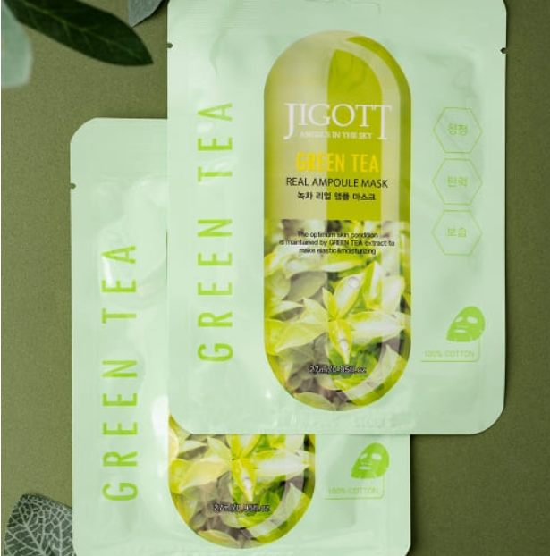 Jigott Green Tea Real Ampoule Sheet Mask 27ml